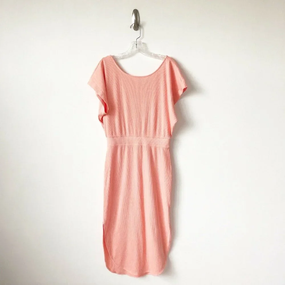 NWT Anthropologie Dolman-Sleeved Maxi Dress HTF S Peach X-Back_6
